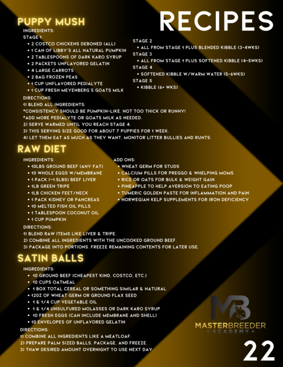 Raw Diet, Puppy Mush, & Satin Balls! - Enjoy this FREE GAME from my MB Whelping course!