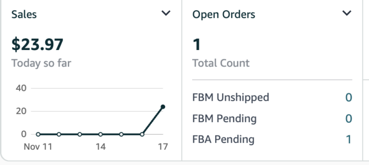 First official sale as a new seller