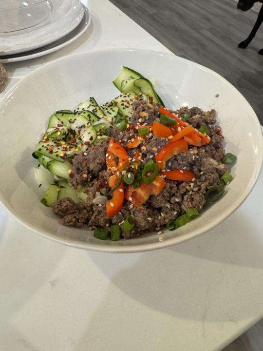 Garlic-Ginger Beef + Zucchini Ribbons 