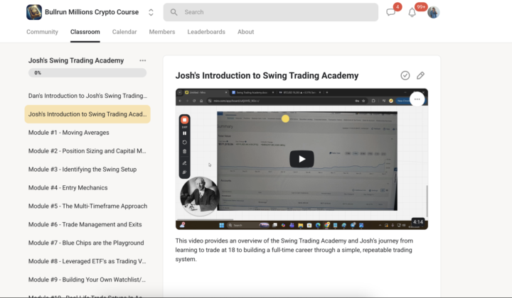 NEW Course - Josh's Swing Trading Academy