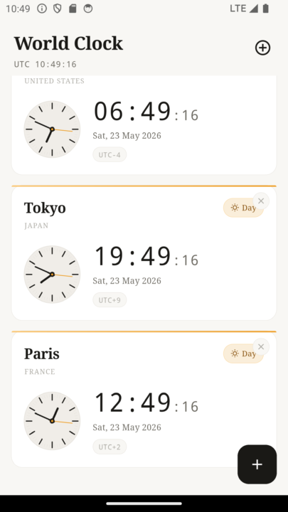 Finished developing the world clock app.