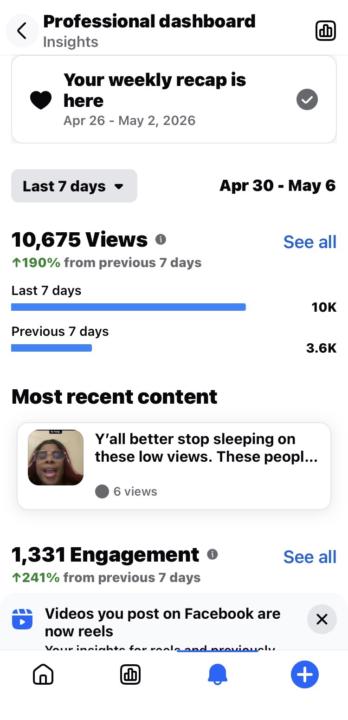 This is good for 1 week after me losing my 7k fb group. Hmm 🤔 