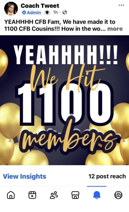 Cousins that same group hit 1100 today!