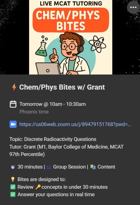 🚨 LIVE MCAT SESSION ALERT! 🚨