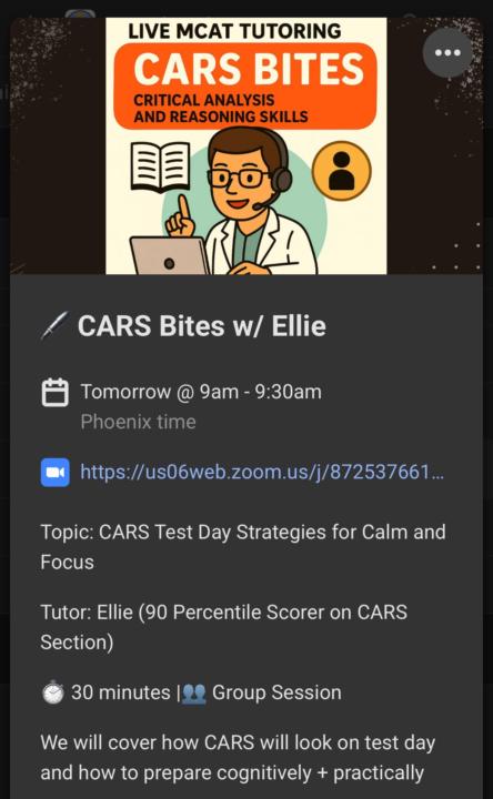 Live CARS session today!