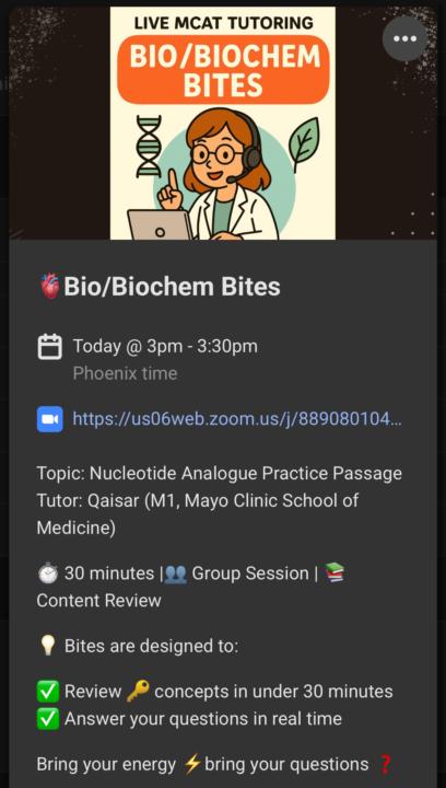 Live bio biochem session today!