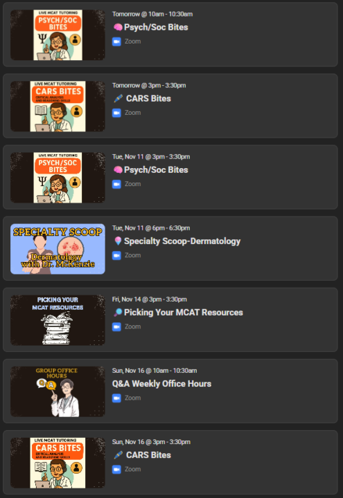 Here are all upcoming events this week!