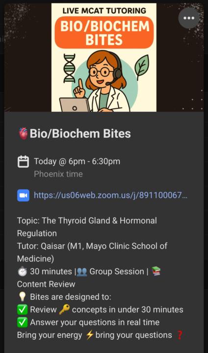 Live bio / biochem session today! 