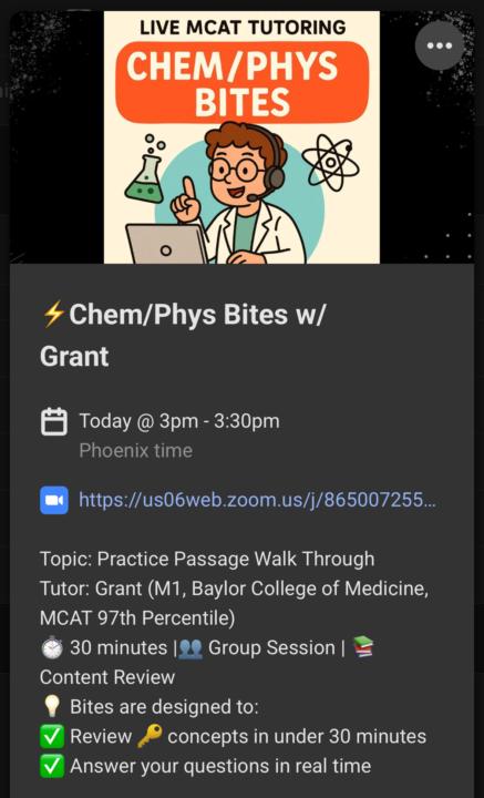 Live chem/phys session today! 