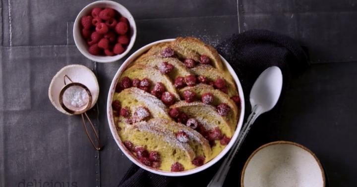 Limoncello/Raspberry Sourdough Pudding