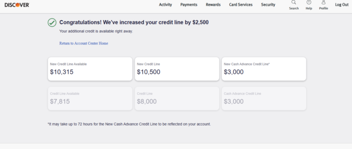 ANOTHER CREDIT INCREASE!!