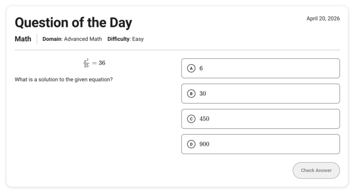 College Board QOTD: Advanced Math - Easy