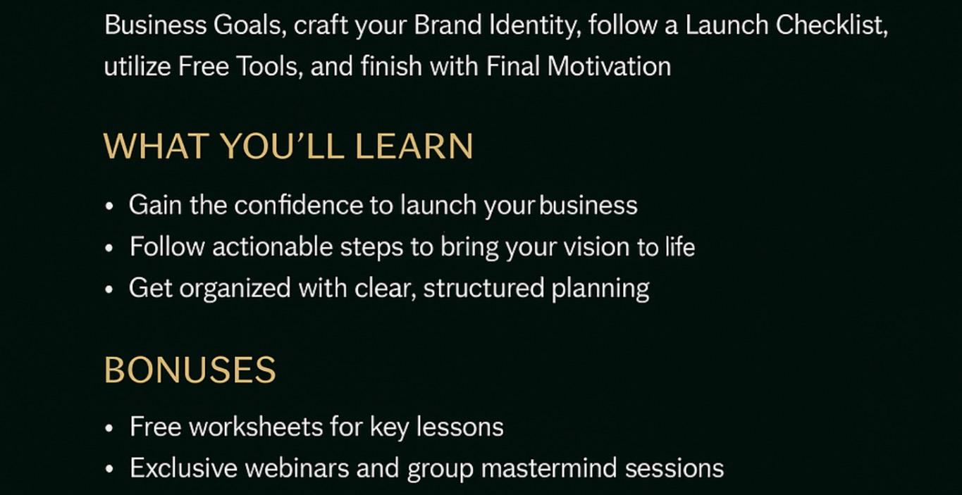 Launch Your Business Starter Course