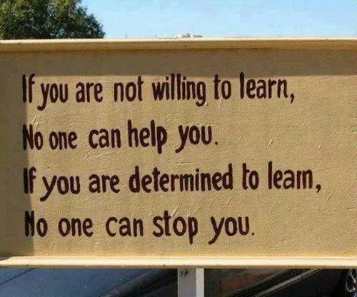 Never stop learning…