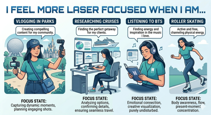 I feel more laser focused when I am…