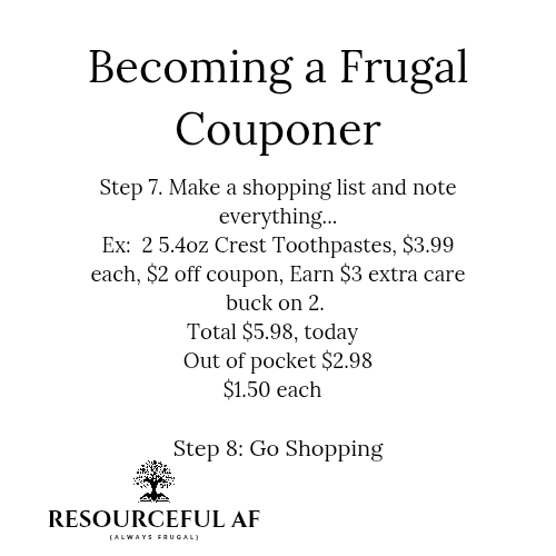 Final steps to becoming a frugal couponer. 
