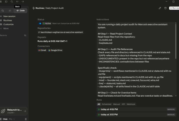 Task2 : Daily EA Project Audit