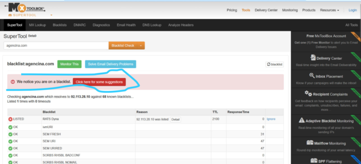 probleme in domain name