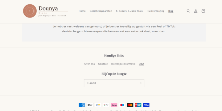 Blog feature added to webshop 