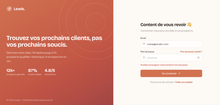Challenge Lead Gen Client full stack app 🦾
