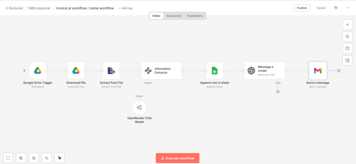 Invoice Ai worflows - data extractor