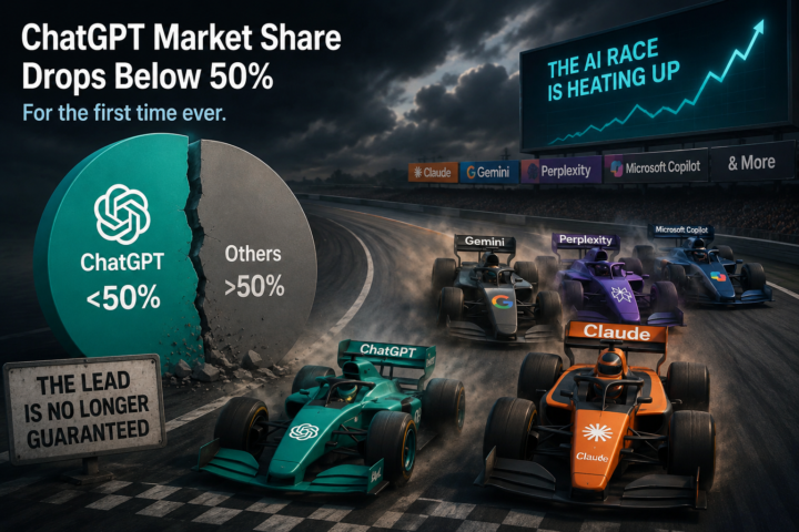 ChatGPT market share drops below 50 percent for the first time