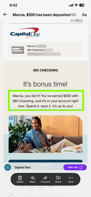 Capital One Bonus $300 ✅