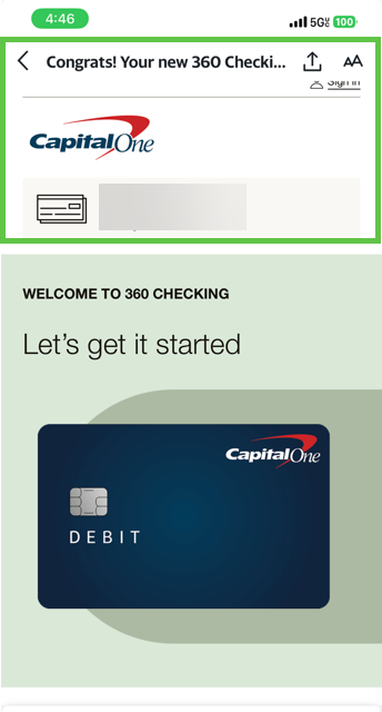 Opened a Capital One $300 Bonus