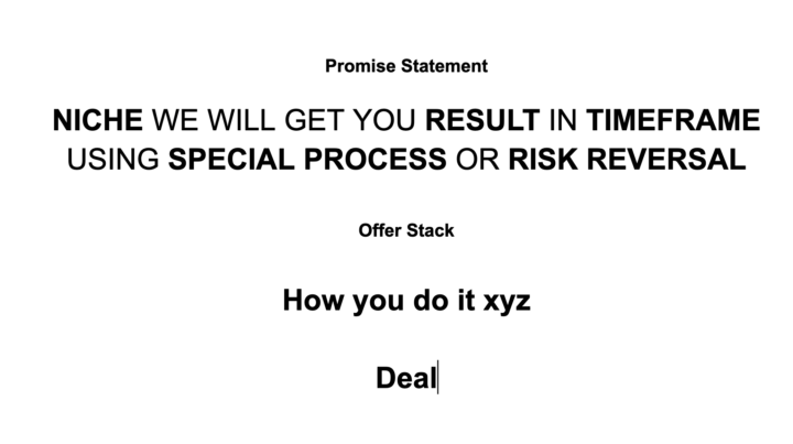 How to construct your offer / promise statement