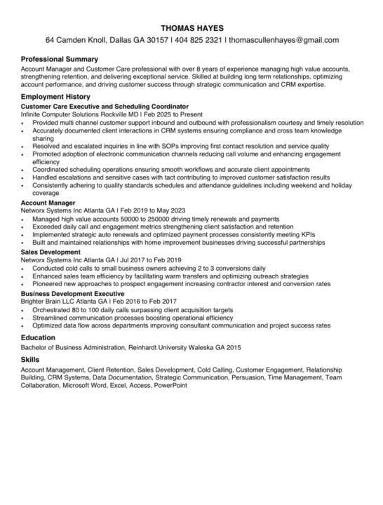Updated Resume and Cover Letter