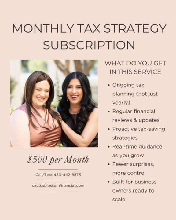 Monthly Tax Strategy with Cactus Blossom Financial 🌵✨