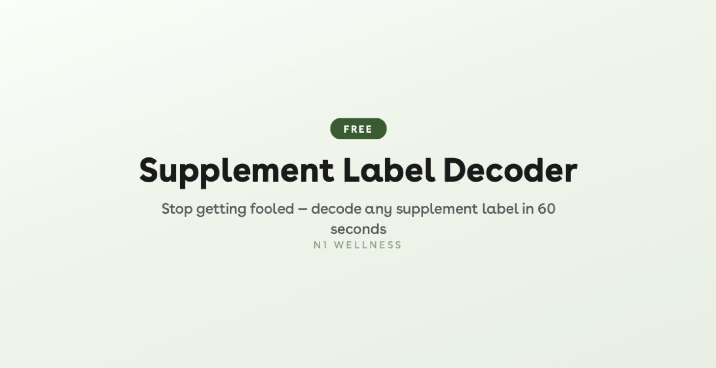 Supplement Label Decoder