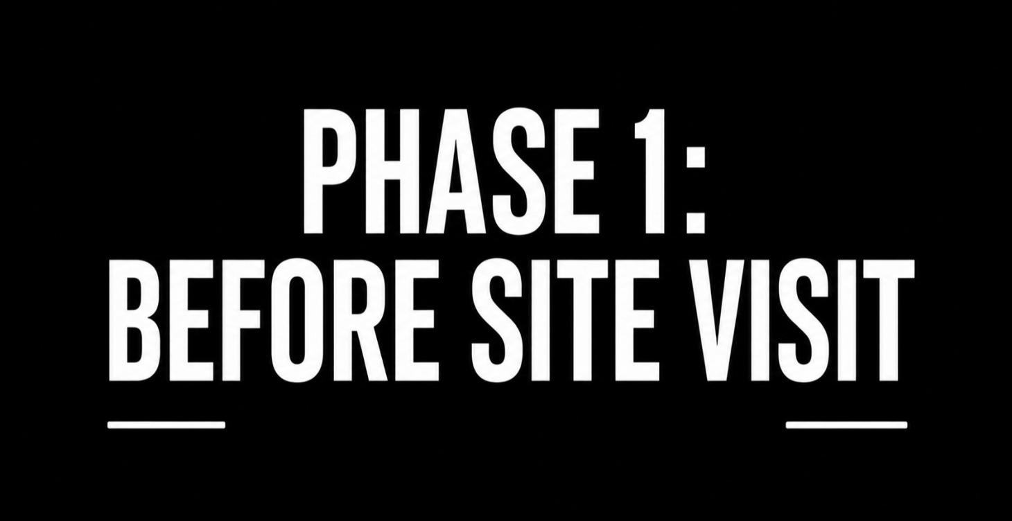 Phase 1️⃣: Before Site Visit