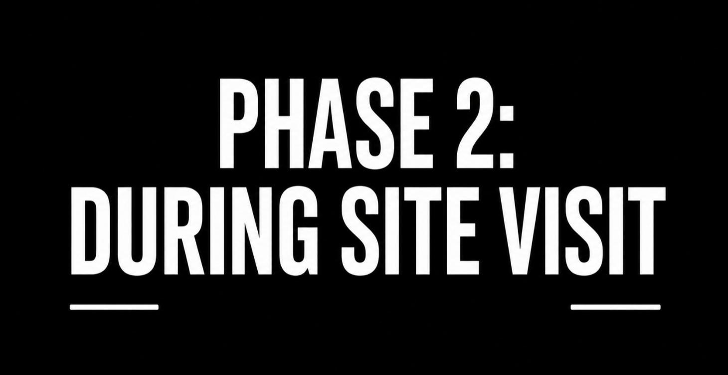 Phase 2️⃣: During Site Visit