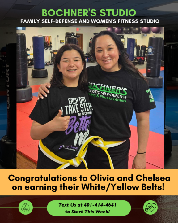 Chelsea and Olivia White/Yellow Belt Achievement