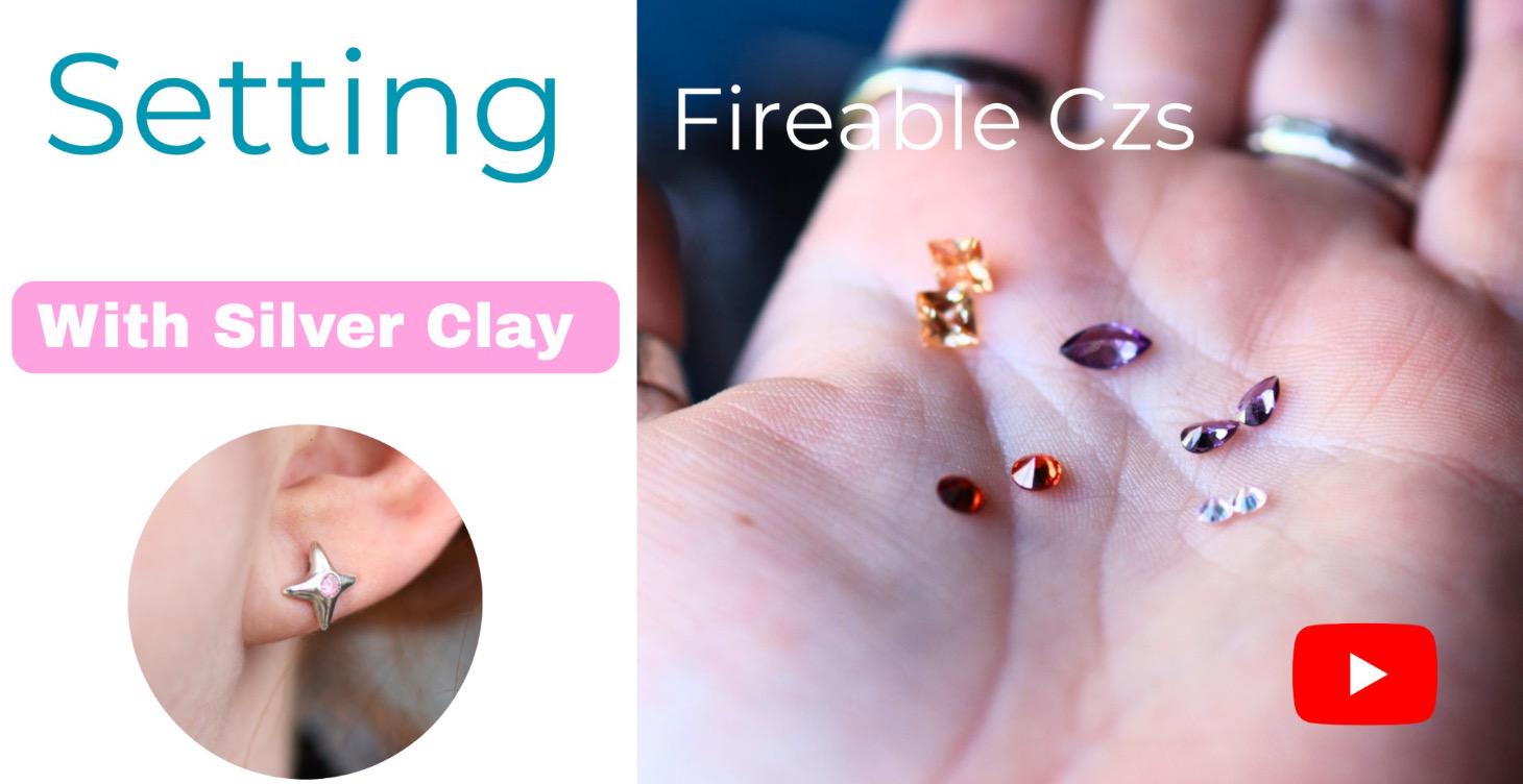 Setting Fireable Cubic zirconias in Silver Clay