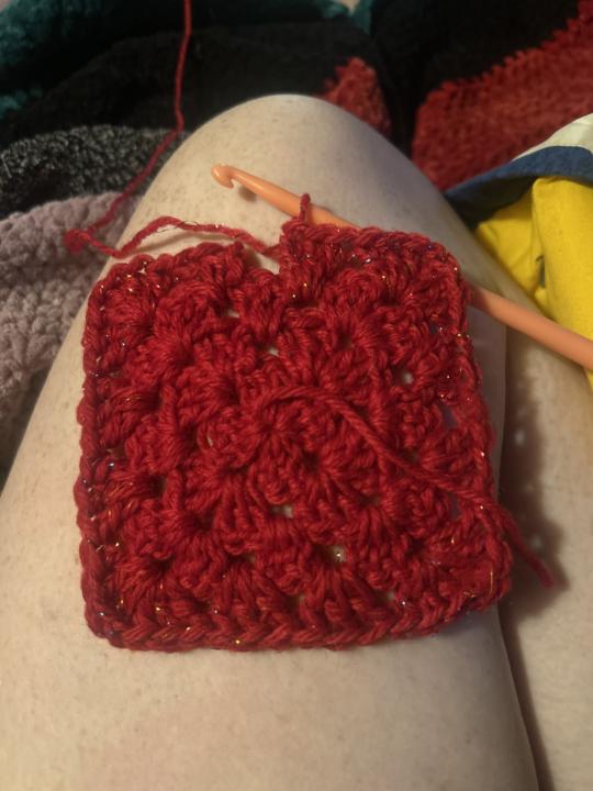 Beginning a granny square bag!! 