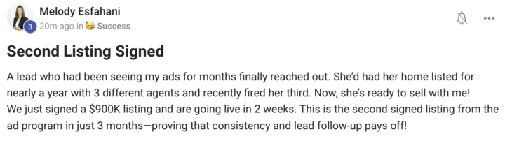 Melody just signed a $900K listing!