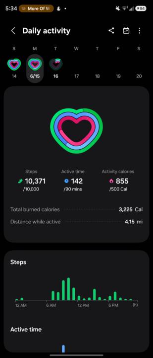 Yesterday's step