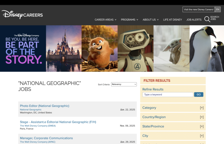 National Geographic Jobs (GLOBAL)