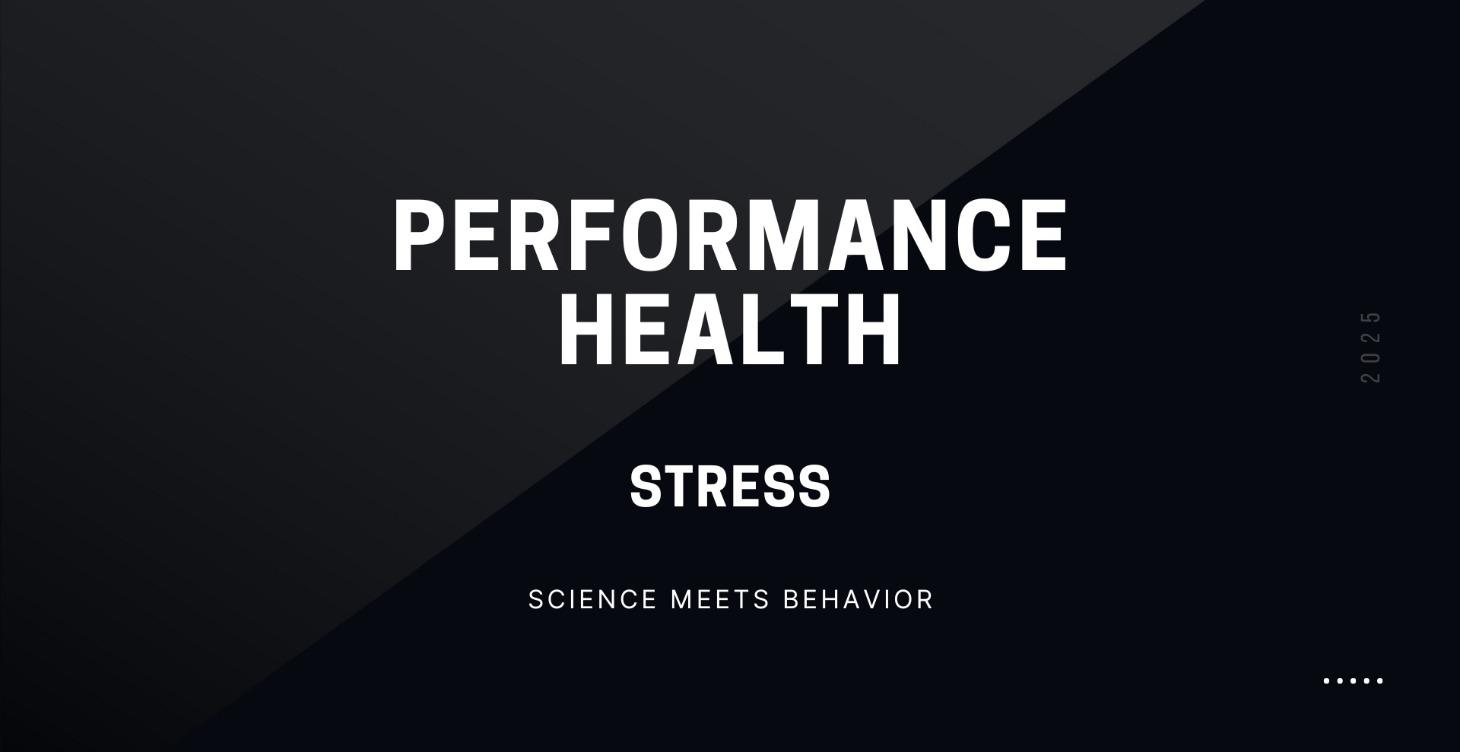 COMING SOON - Performance Health // Stress