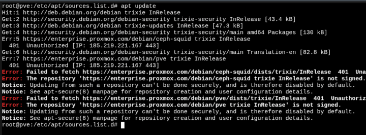 How I've disabled paid enterprise repositories