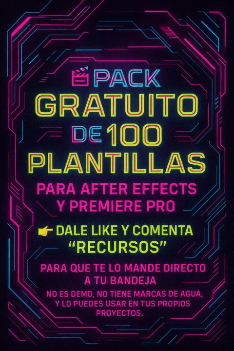 🎬 Potente Pack de 100 plantillas para After Effects y Premiere Pro