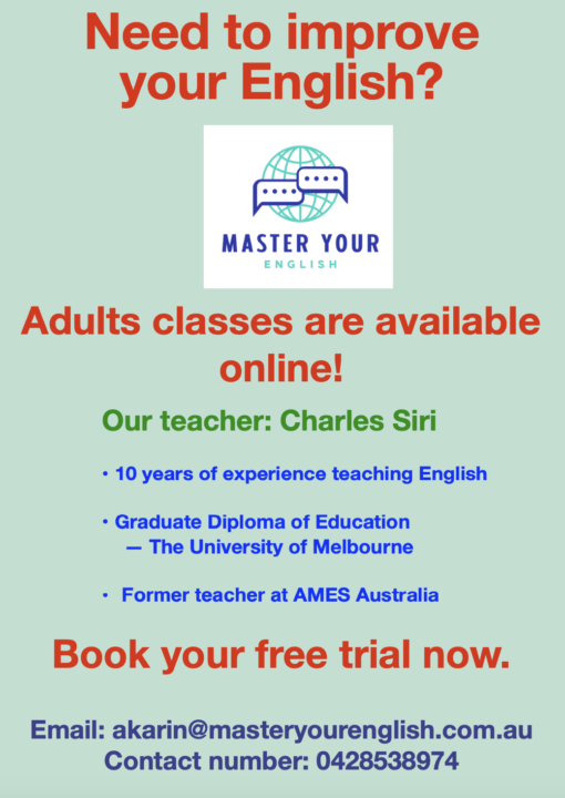 English lessons available ONLINE! First lesson free!
