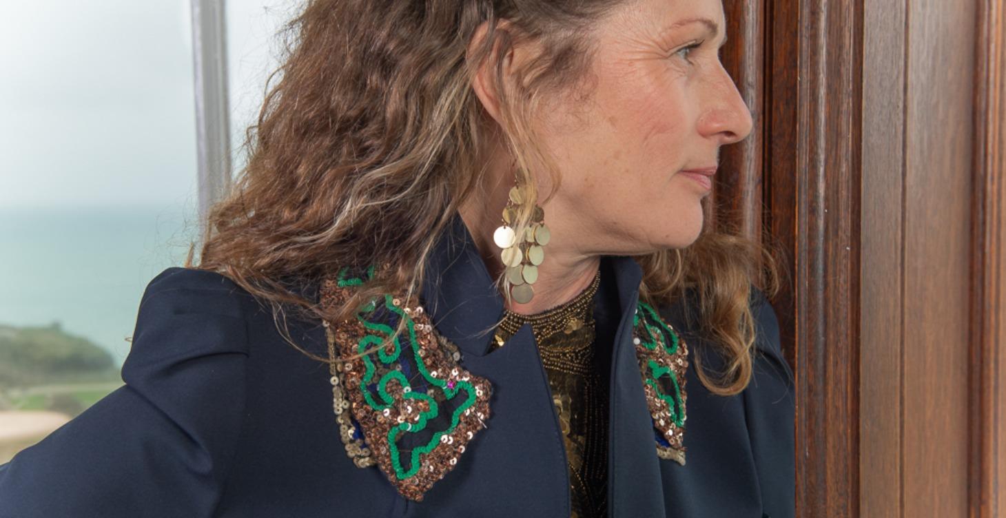 Bespoke handmade Antique Sequin collar