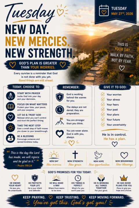 TUESDAY — NEW DAY. NEW MERCIES. 🙏