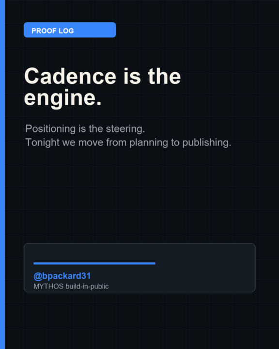 Proof log: Day 1 of the content engine
