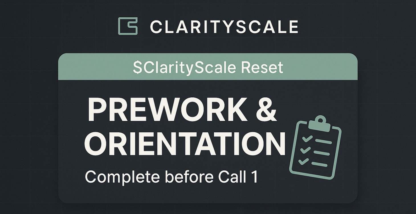30 Day Independence Reset Prework & Orientation