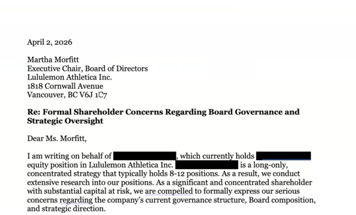 Phil's Team Wrote to LULU's Board