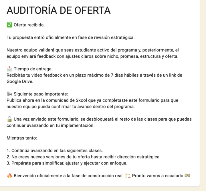 Oferta enviada 